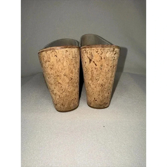 K. Jacques 4" Cork Wedge Sandals Thong Tan Matte  Brown  Size 38 - Picture 6 of 7
